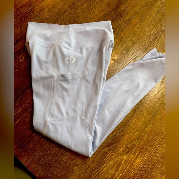 Curves n Combat Boots brand. Powder Blue. Full length leggings - Picture 7 of 8